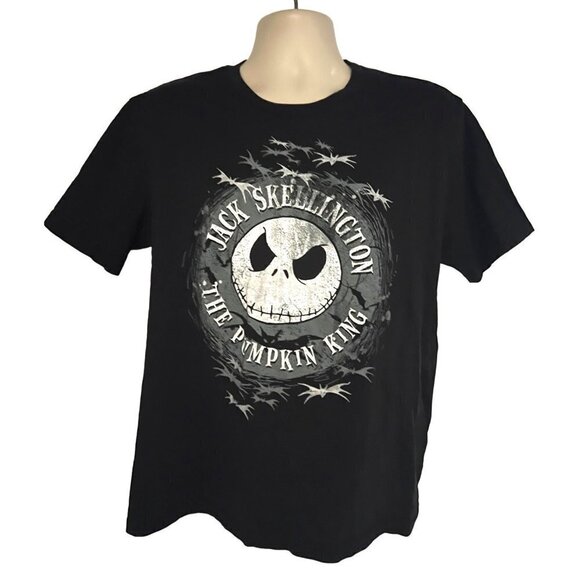 Disney Nightmare Before Christmas Jack Skellington Black Graphic T-Shirt Large - Picture 1 of 6